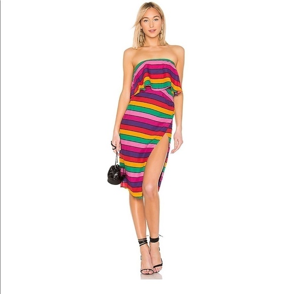 NWT Lovers + Friends Valerie Midi Dress Miami Lights - Picture 1 of 8